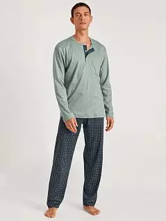 Пижама (Прямые брюки и рубашка с длинными рукавами и планкой на пуговицах) серого цвета CALIDA 48161c959
